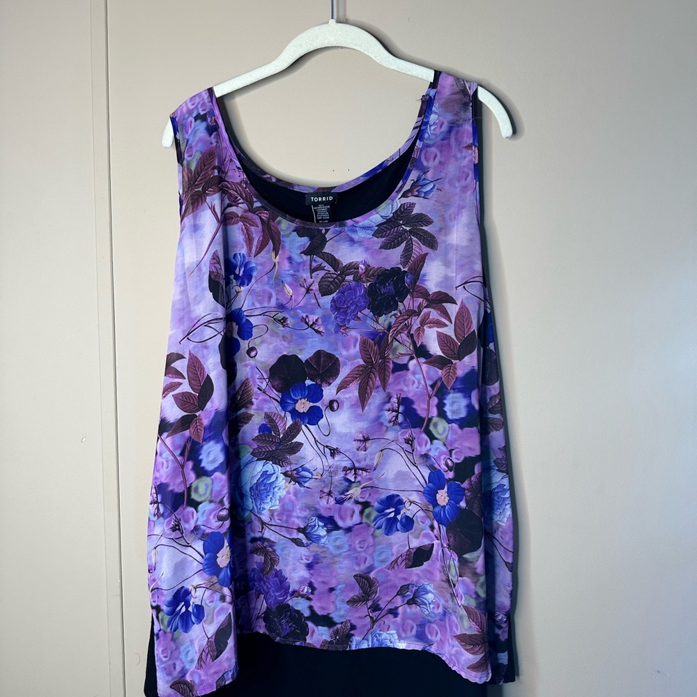 Torrid Purple Floral Tank Top